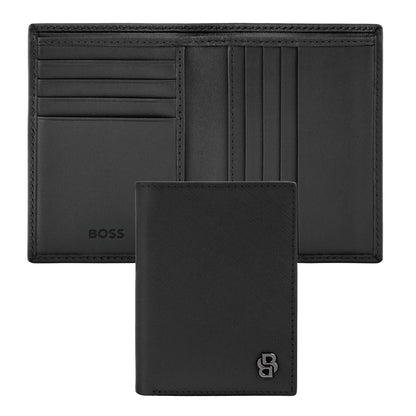 HUGO BOSS HLE526A Καρτοθήκη Double B Saffiano Black Card Holder