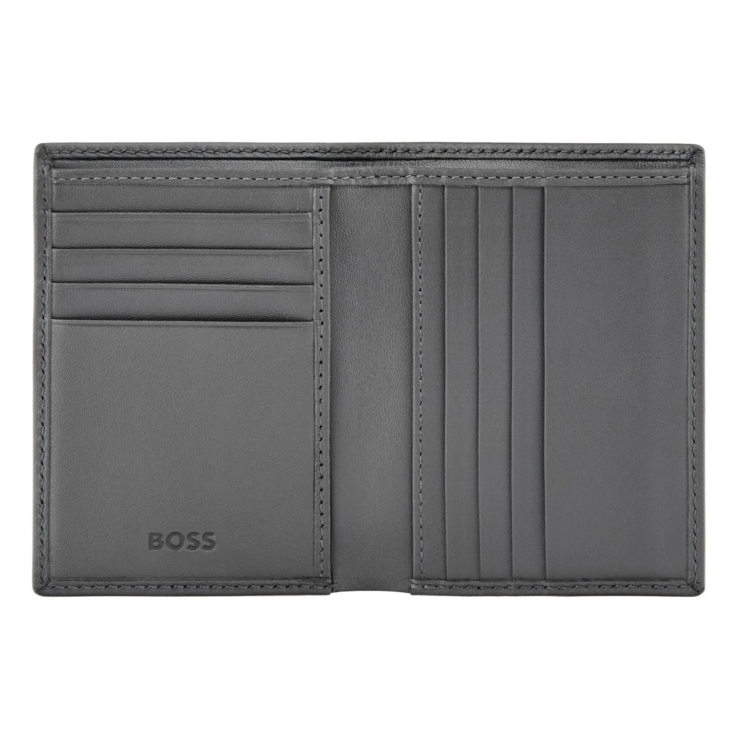 HUGO BOSS HLE526H Καρτοθήκη Double B Saffiano Grey Card Holder