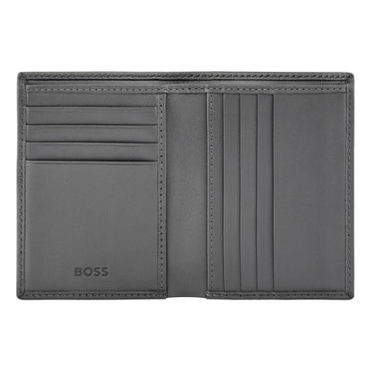 HUGO BOSS HLE526H Καρτοθήκη Double B Saffiano Grey Card Holder
