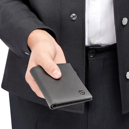 HUGO BOSS HLE526H Καρτοθήκη Double B Saffiano Grey Card Holder