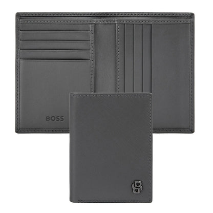 HUGO BOSS HLE526H Καρτοθήκη Double B Saffiano Grey Card Holder