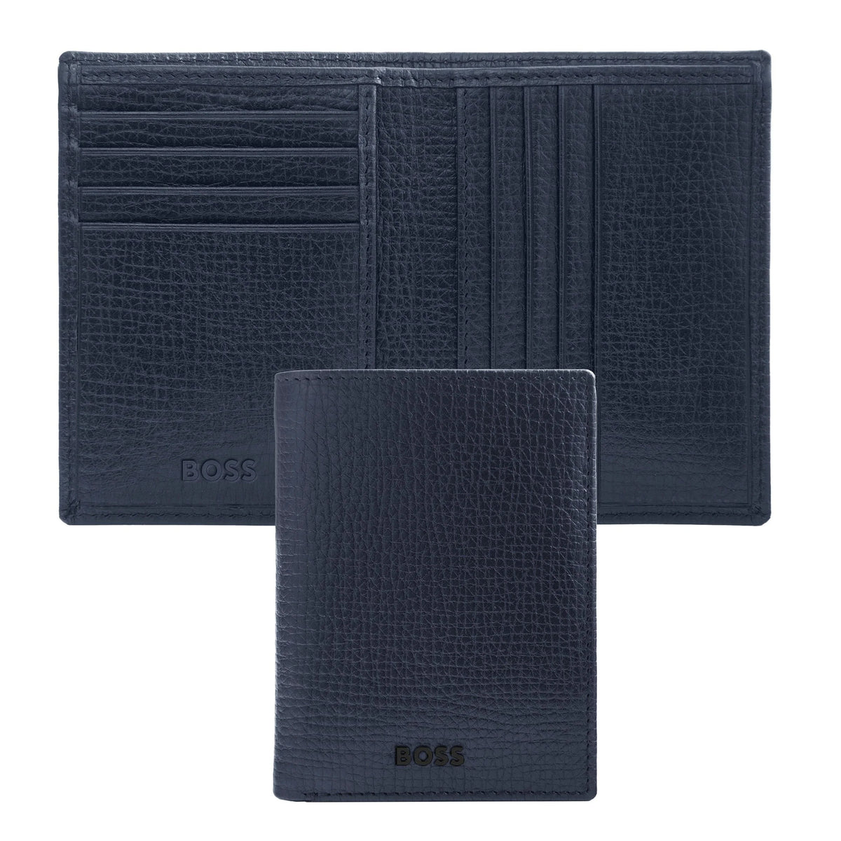HUGO BOSS HLE632N Καρτοθήκη Grid Blue Folding Card Holder