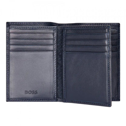 HUGO BOSS HLF416N Καρτοθήκη Trifold Classic Grained Navy Card Holder