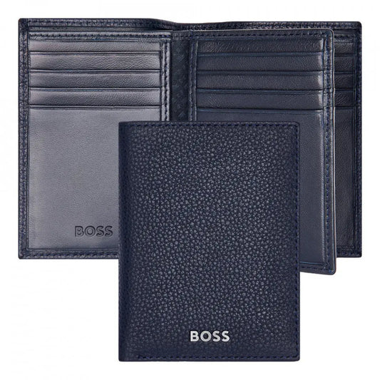 HUGO BOSS HLF416N Καρτοθήκη Trifold Classic Grained Navy Card Holder