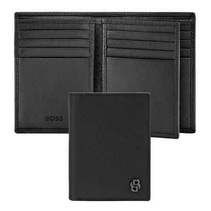 HUGO BOSS HLF526A Καρτοθήκη Double B Saffiano Black Card Holder