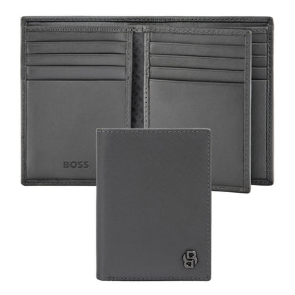 HUGO BOSS HLF526H Καρτοθήκη Double B Saffiano Grey Card Holder