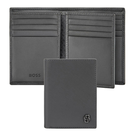 HUGO BOSS HLF526H Καρτοθήκη Double B Saffiano Grey Card Holder