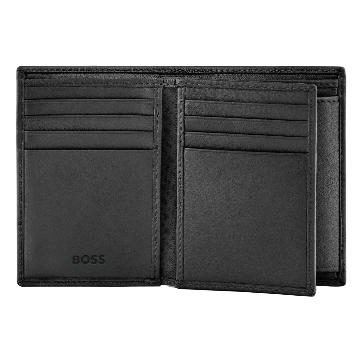 HUGO BOSS HLG526A Καρτοθήκη Double B Saffiano Black Card Holder