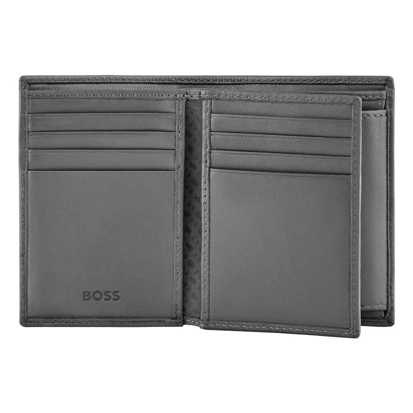 HUGO BOSS HLG526H Καρτοθήκη Double B Saffiano Grey Card Holder