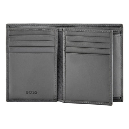 HUGO BOSS HLG526H Καρτοθήκη Double B Saffiano Grey Card Holder