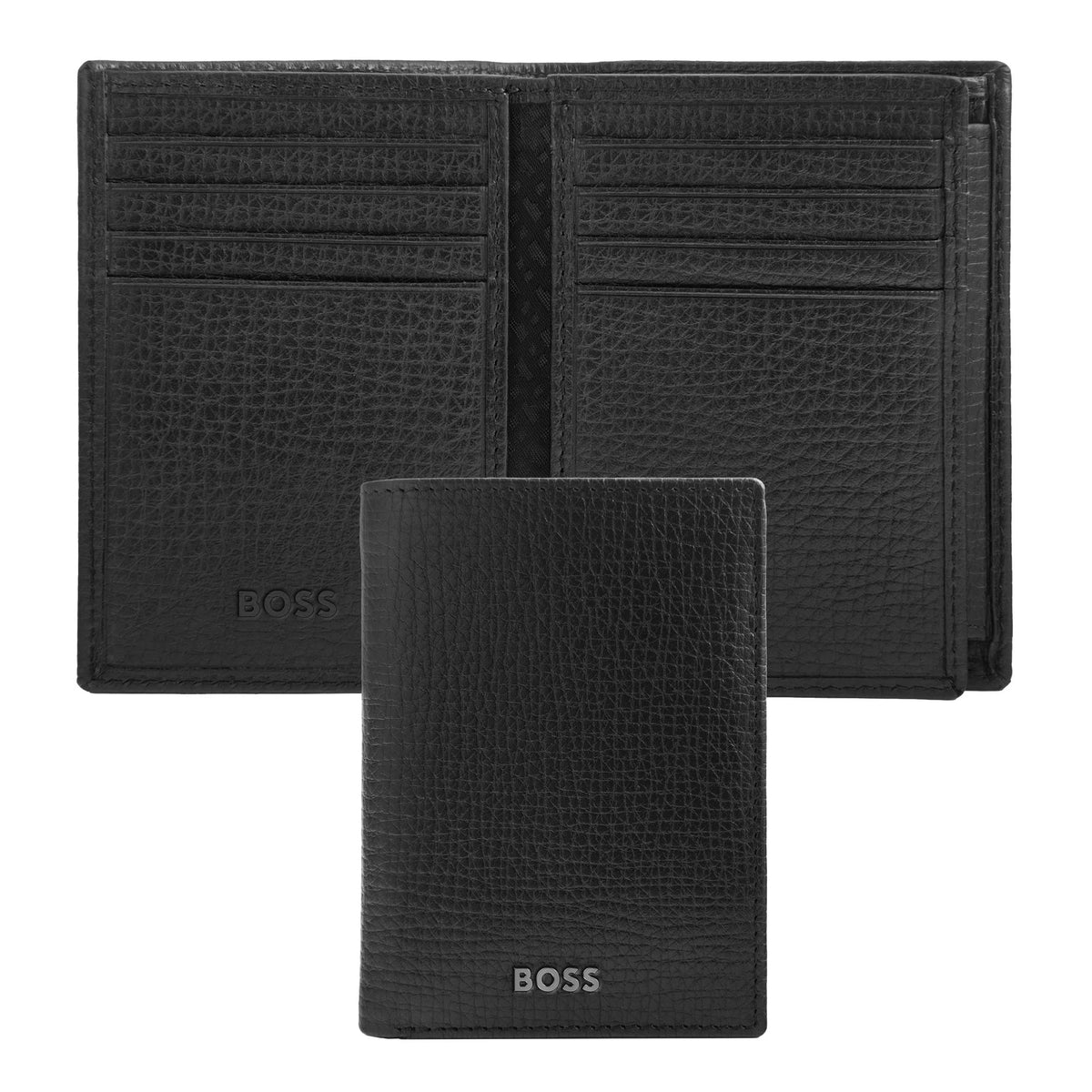 HUGO BOSS HLG632A Καρτοθήκη Grid Black Flap Card Holder