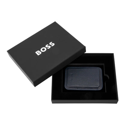 HUGO BOSS HLJ416N Μαγνητική Καρτοθήκη Classic Grained Navy Card Holder