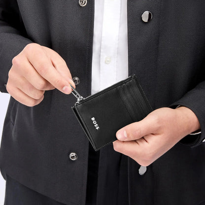 HUGO BOSS HLK503A Καρτοθήκη Zip Classic Smooth Black Card Holder