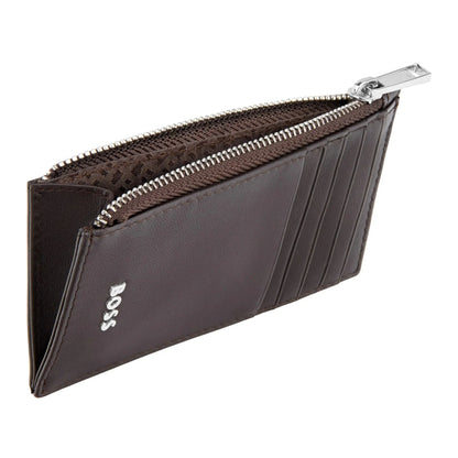 HUGO BOSS HLK503Y Καρτοθήκη Zip Classic Smooth Brown Card Holder