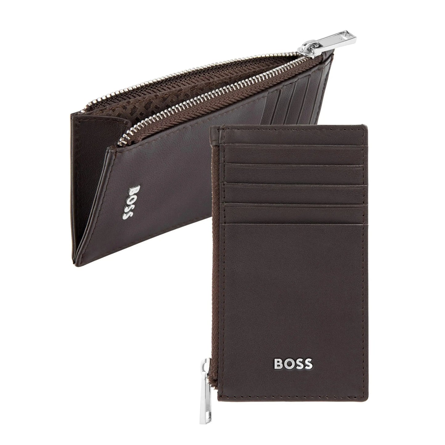 HUGO BOSS HLK503Y Καρτοθήκη Zip Classic Smooth Brown Card Holder