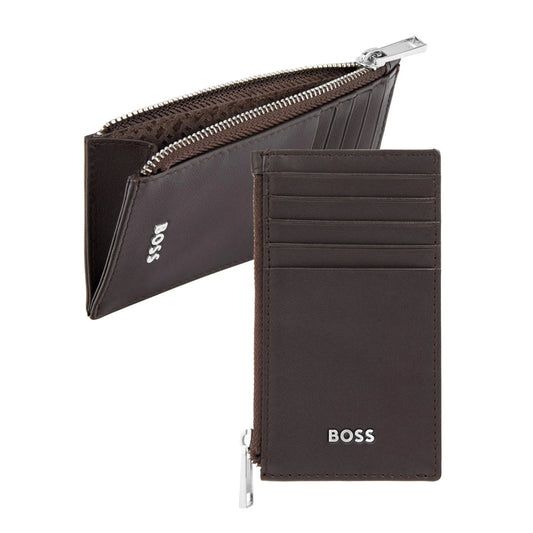 HUGO BOSS HLK503Y Καρτοθήκη Zip Classic Smooth Brown Card Holder