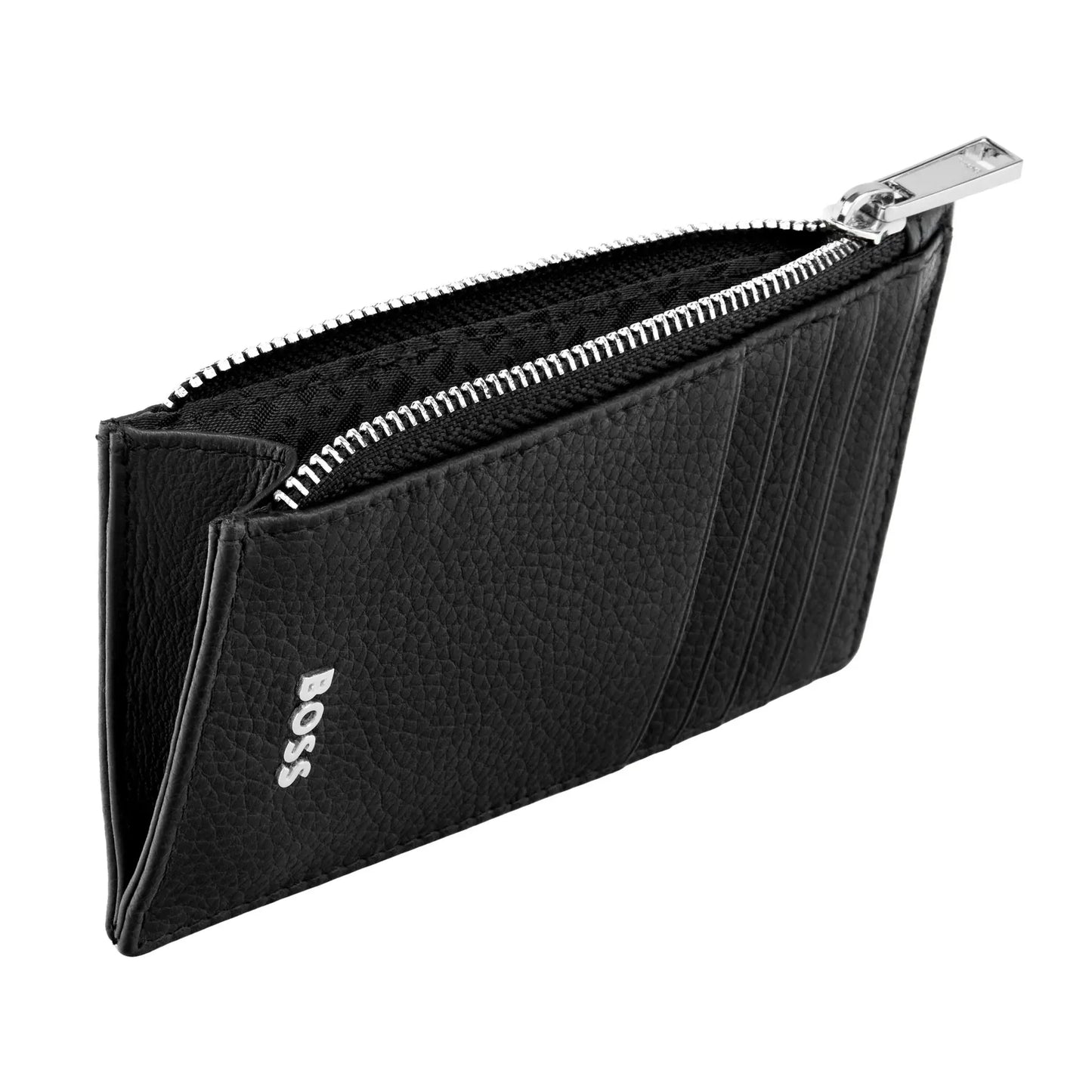 HUGO BOSS HLK518A Καρτοθήκη Zip Classic Grained Black Card Holder