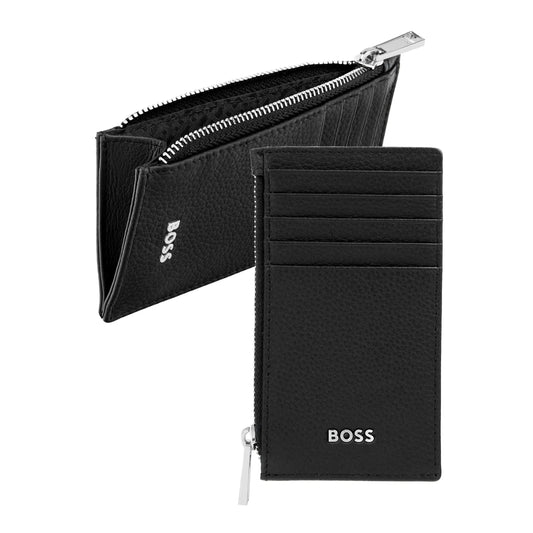 HUGO BOSS HLK518A Καρτοθήκη Zip Classic Grained Black Card Holder