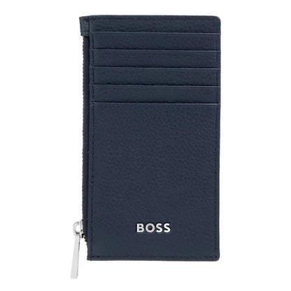 HUGO BOSS HLK518N Καρτοθήκη Zip Classic Grained Navy Card Holder