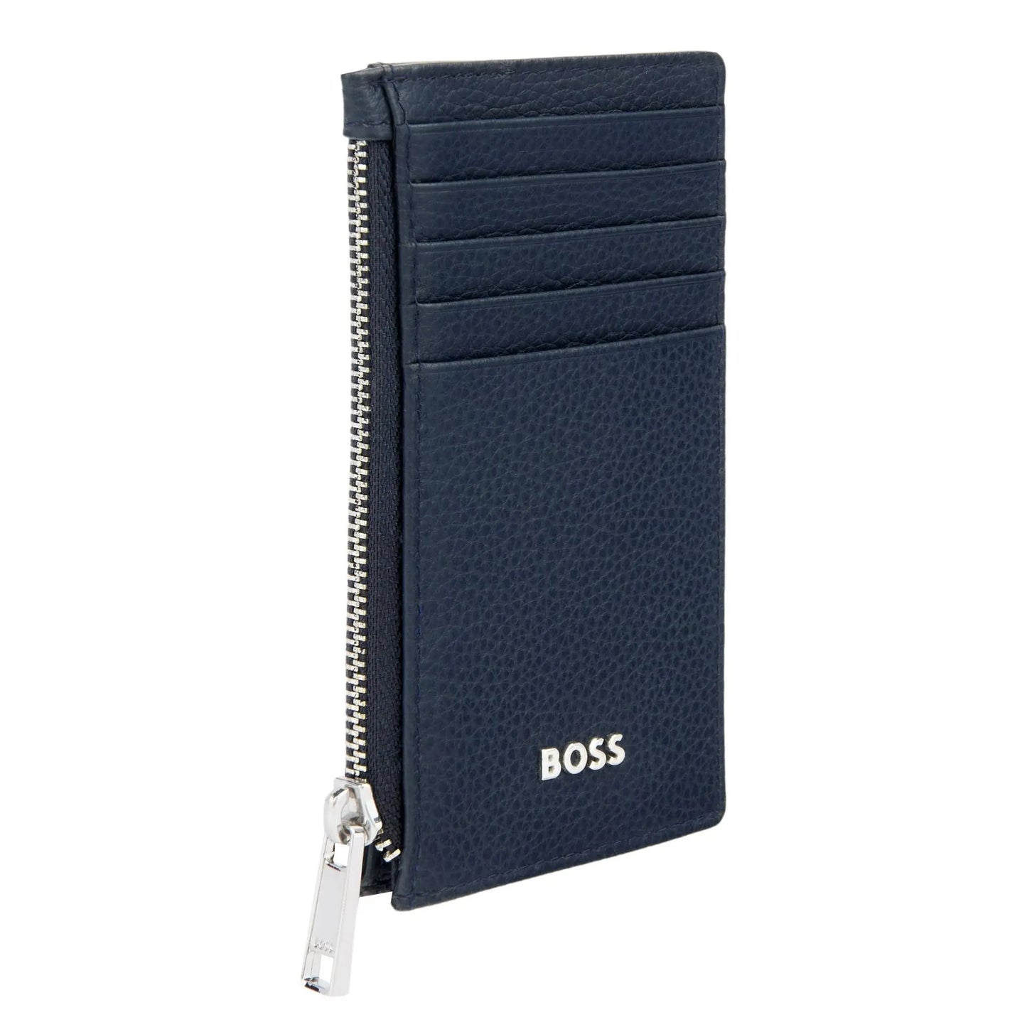 HUGO BOSS HLK518N Καρτοθήκη Zip Classic Grained Navy Card Holder