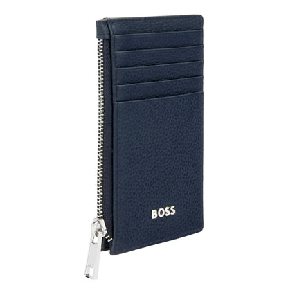 HUGO BOSS HLK518N Καρτοθήκη Zip Classic Grained Navy Card Holder