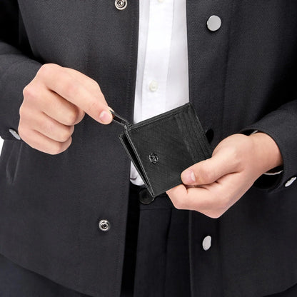 HUGO BOSS HLK526A Καρτοθήκη Zip Double B Saffiano Card Holder