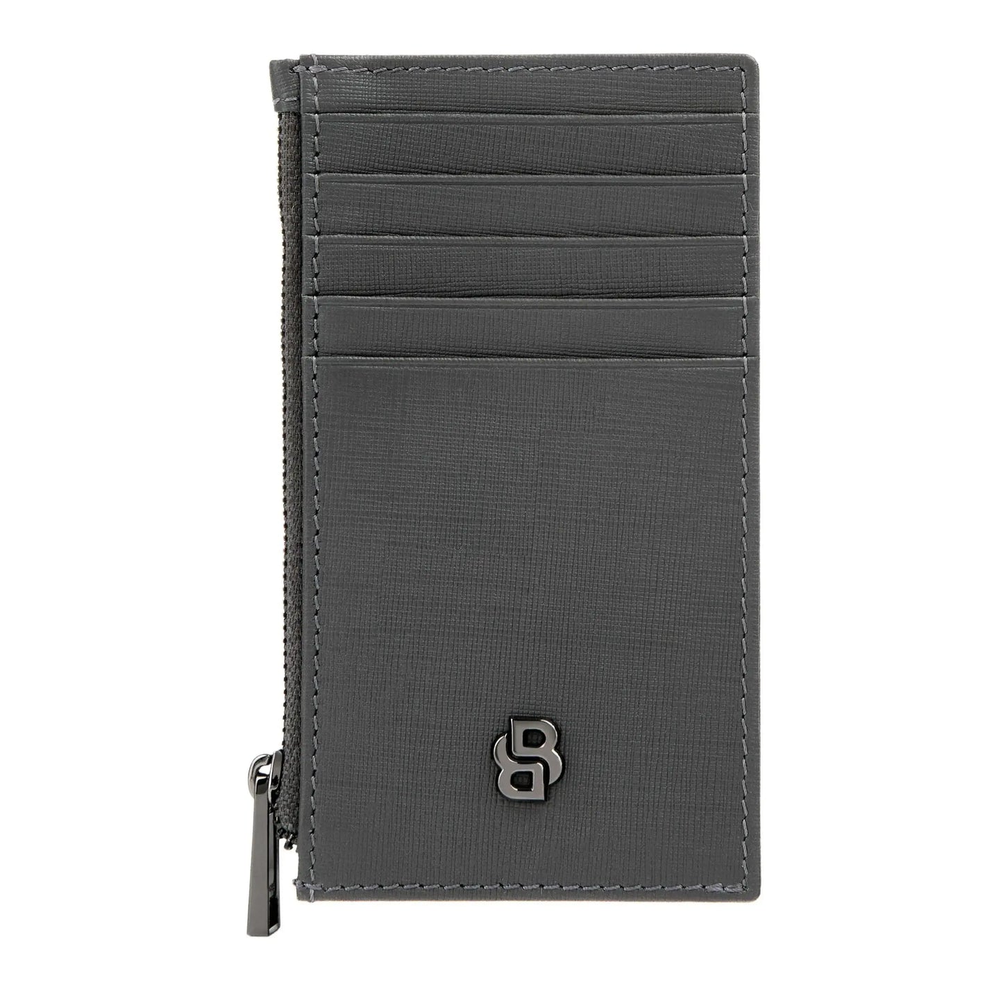 HUGO BOSS HLK526H Καρτοθήκη Zip Double B Saffiano Grey Card Holder