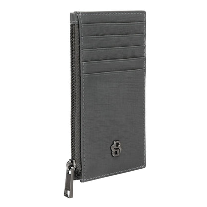 HUGO BOSS HLK526H Καρτοθήκη Zip Double B Saffiano Grey Card Holder