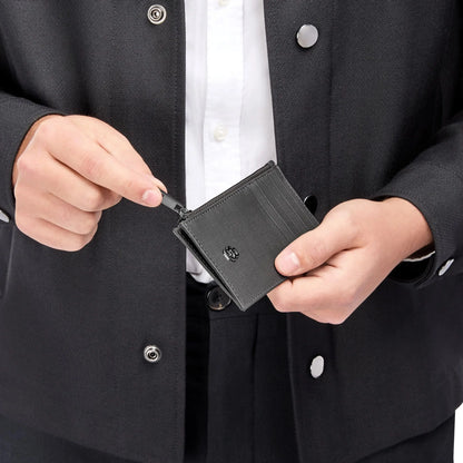 HUGO BOSS HLK526H Καρτοθήκη Zip Double B Saffiano Grey Card Holder