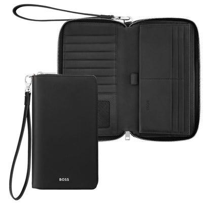 HUGO BOSS HLL503A Πορτοφόλι Classic Smooth Black Travel Wallet