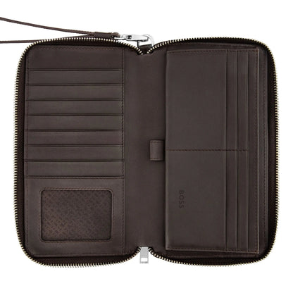 HUGO BOSS HLL503Y Πορτοφόλι Classic Smooth Brown Travel Wallet