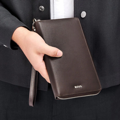 HUGO BOSS HLL503Y Πορτοφόλι Classic Smooth Brown Travel Wallet