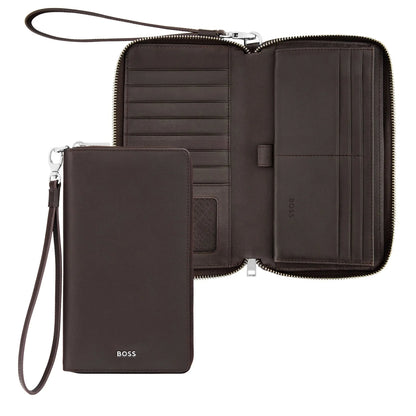 HUGO BOSS HLL503Y Πορτοφόλι Classic Smooth Brown Travel Wallet