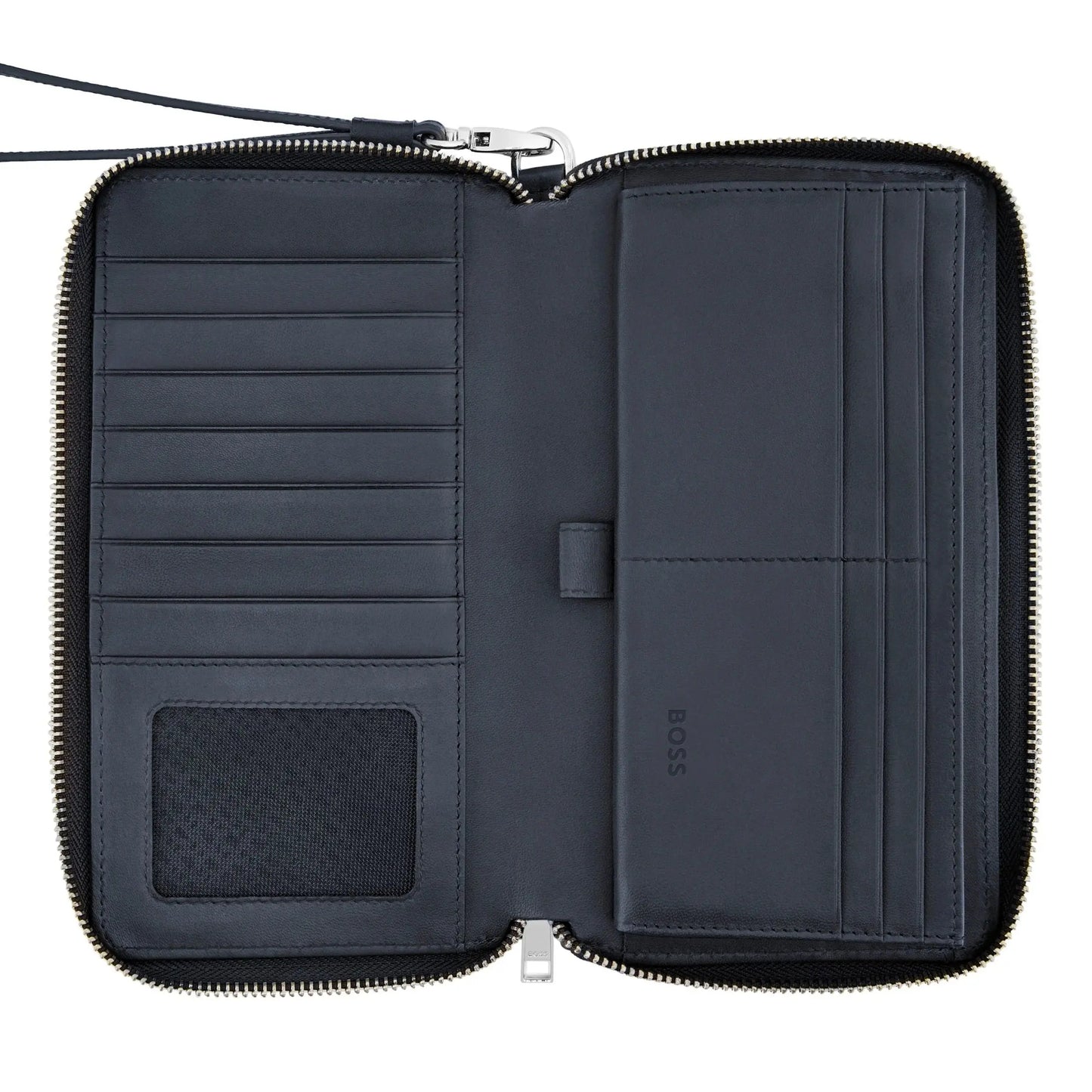 HUGO BOSS HLL518N Πορτοφόλι Classic Grained Navy Travel Wallet