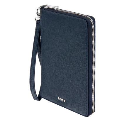 HUGO BOSS HLL518N Πορτοφόλι Classic Grained Navy Travel Wallet