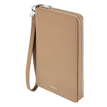HUGO BOSS HLL518X Πορτοφόλι Classic Grained Camel Travel Wallet
