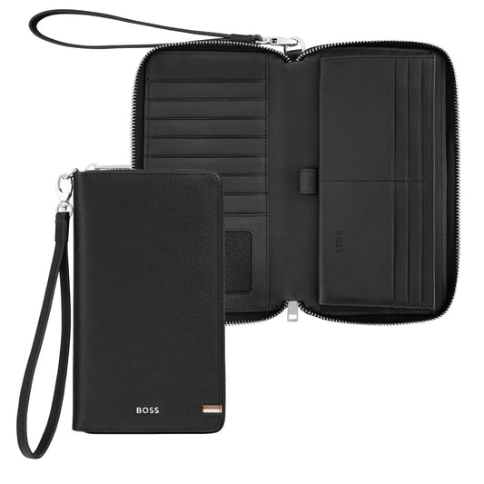 HUGO BOSS HLL521A Πορτοφόλι Iconic Black Travel Wallet