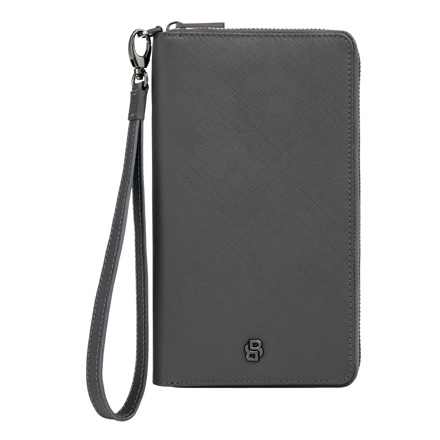 HUGO BOSS HLL526H Πορτοφόλι Double B Saffiano Grey Travel Wallet