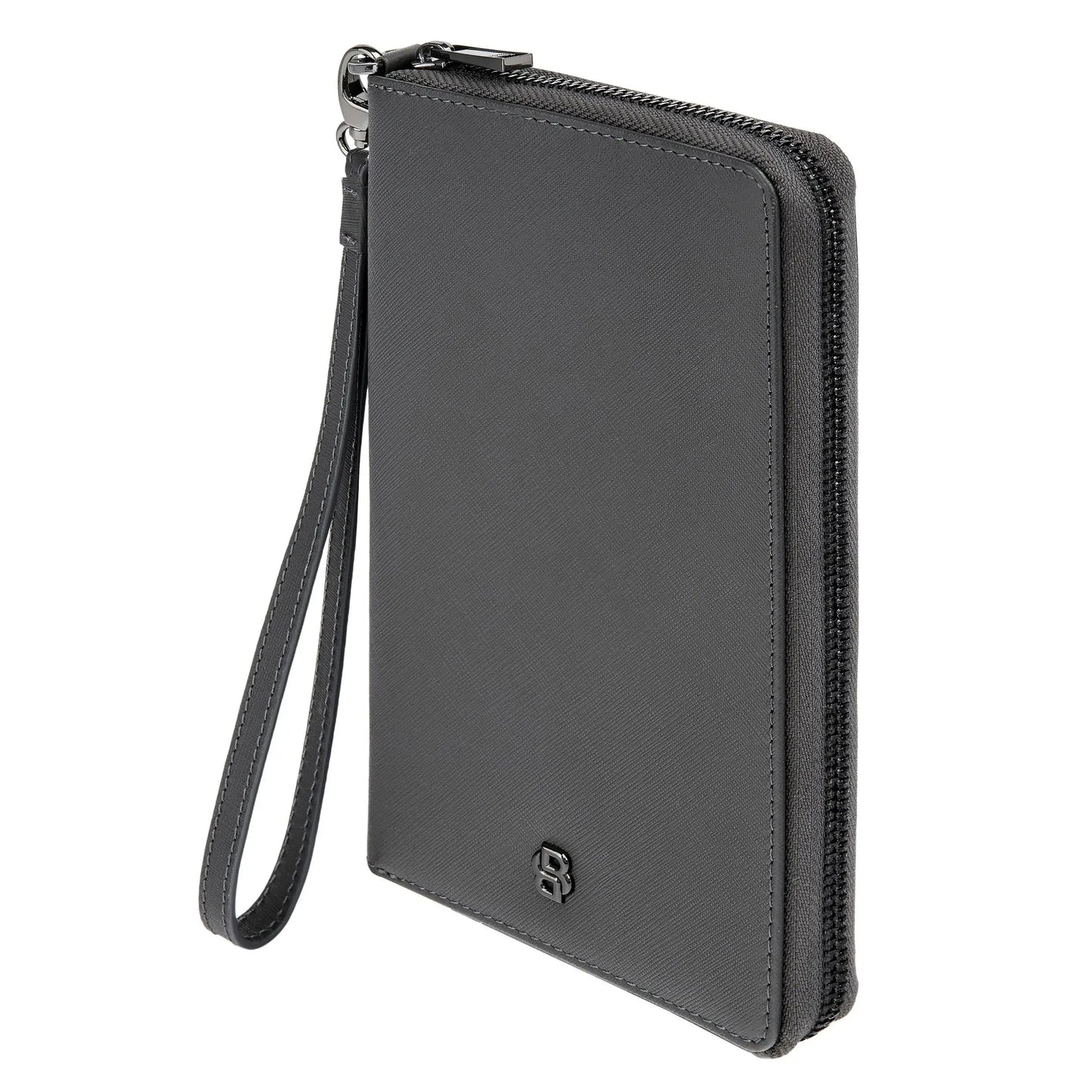 HUGO BOSS HLL526H Πορτοφόλι Double B Saffiano Grey Travel Wallet