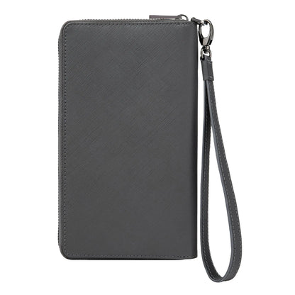 HUGO BOSS HLL526H Πορτοφόλι Double B Saffiano Grey Travel Wallet