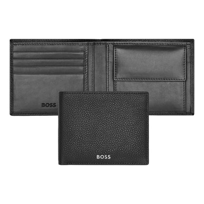HUGO BOSS HLM416A Πορτοφόλι Grained Black Wallet