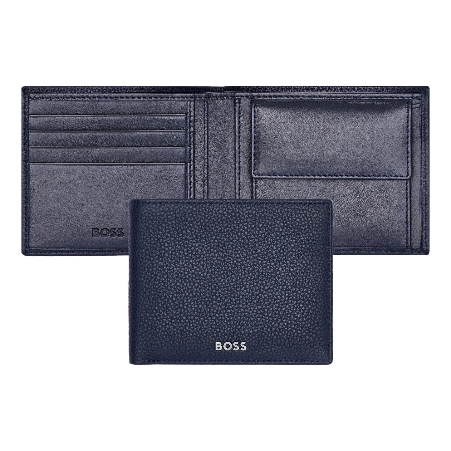 HUGO BOSS HLM416N Πορτοφόλι Grained Navy Wallet