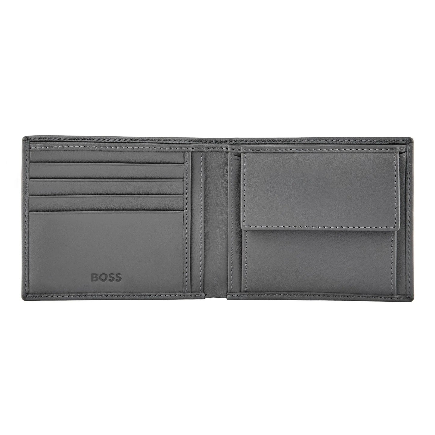 HUGO BOSS HLM526H Πορτοφόλι Double B Saffiano Grey Wallet
