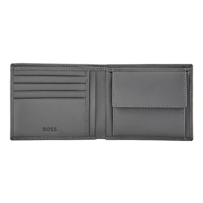 HUGO BOSS HLM526H Πορτοφόλι Double B Saffiano Grey Wallet