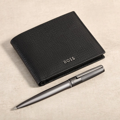 HUGO BOSS HLM632A Πορτοφόλι Grid Black Wallet