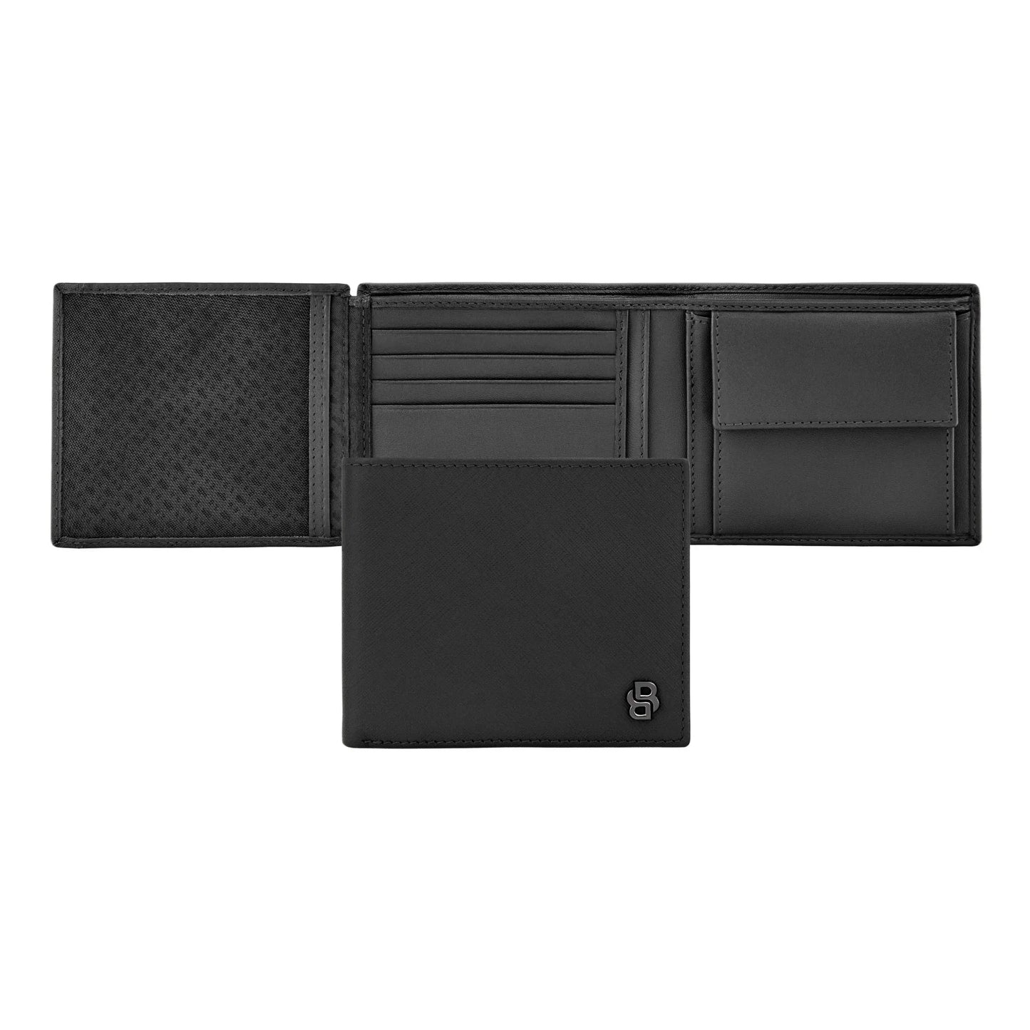 HUGO BOSS HLN526A Πορτοφόλι Double B Saffiano Black Money Wallet