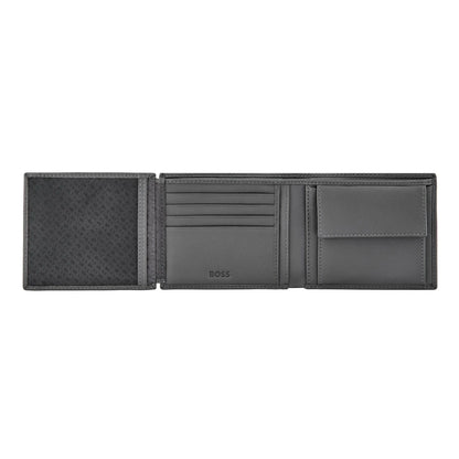 HUGO BOSS HLN526H Πορτοφόλι Double B Saffiano Grey Money Wallet