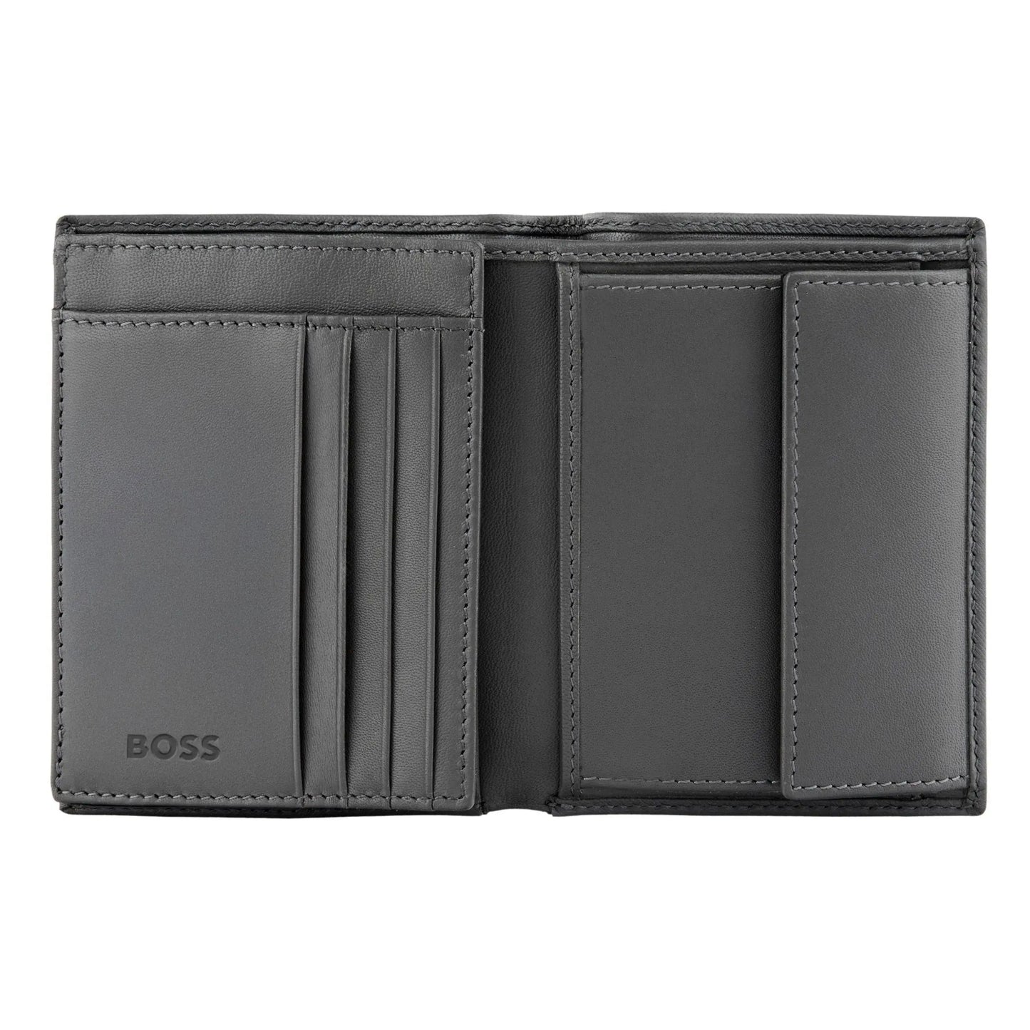 HUGO BOSS HLO526H Πορτοφόλι Double B Saffiano Grey Wallet