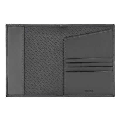 HUGO BOSS HLP526H Passport Holder Double B Saffiano Grey