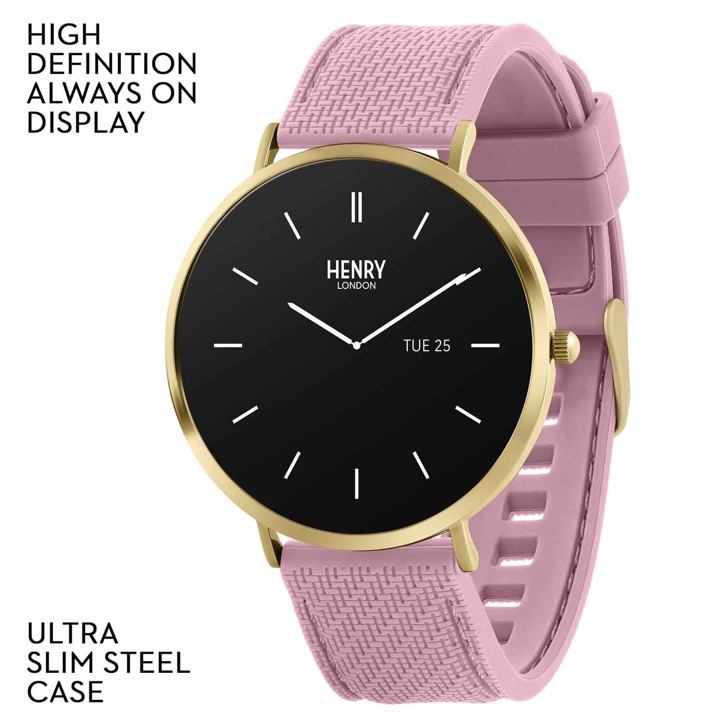 Henry London HLS65-0016 Smartwatch Pink Silicon Strap